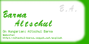 barna altschul business card